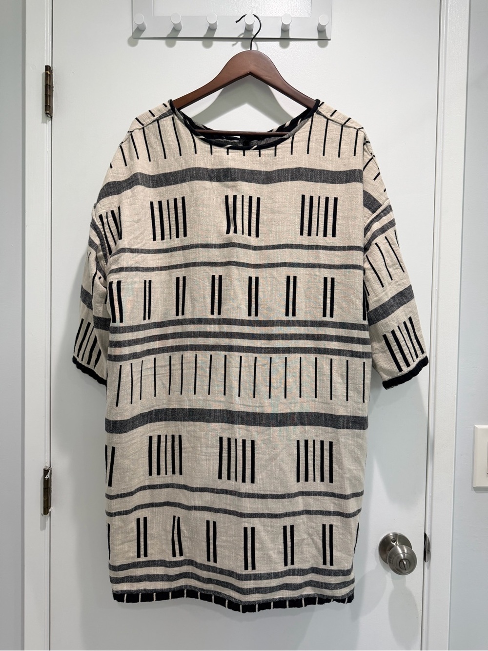Ace & Jig Black and Ivory Geometric Button-Front Coat - Picture 4 of 5